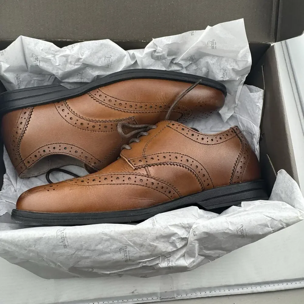 Florsheim Reveal Wingtip Jr Boys'‎ Toddler-Youth Oxford 2M Cognac Brown Tan